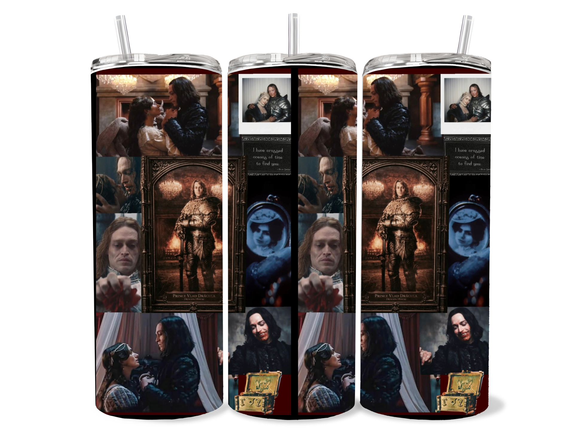 20oz Dracula: A Love Tale Collage Tumbler featuring fandom-inspired artwork