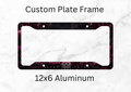 Sleep Token Floral License Plate Frame | 12x6 Aluminum Gothic Car Tag Frame | Alternative Car Accessory