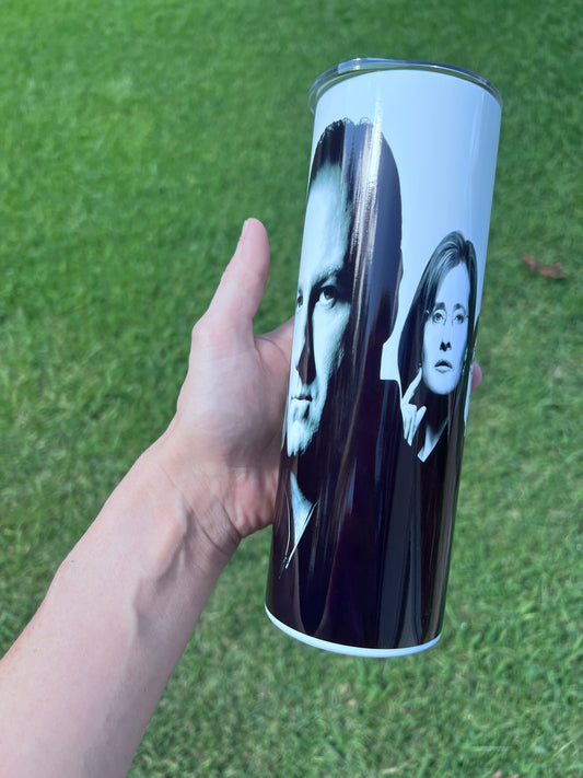 20oz The Sopranos Cast Collage Tumbler featuring the sopranos inspired artwork