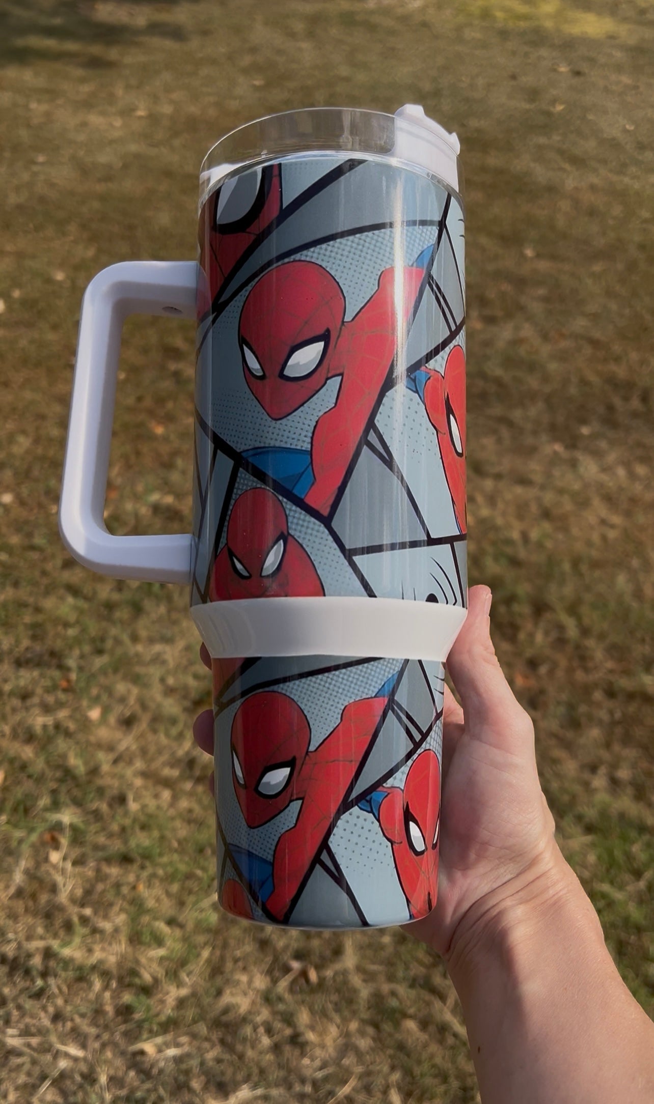 40oz spidey spider style tumbler cup - stainless steel tumbler drinkware