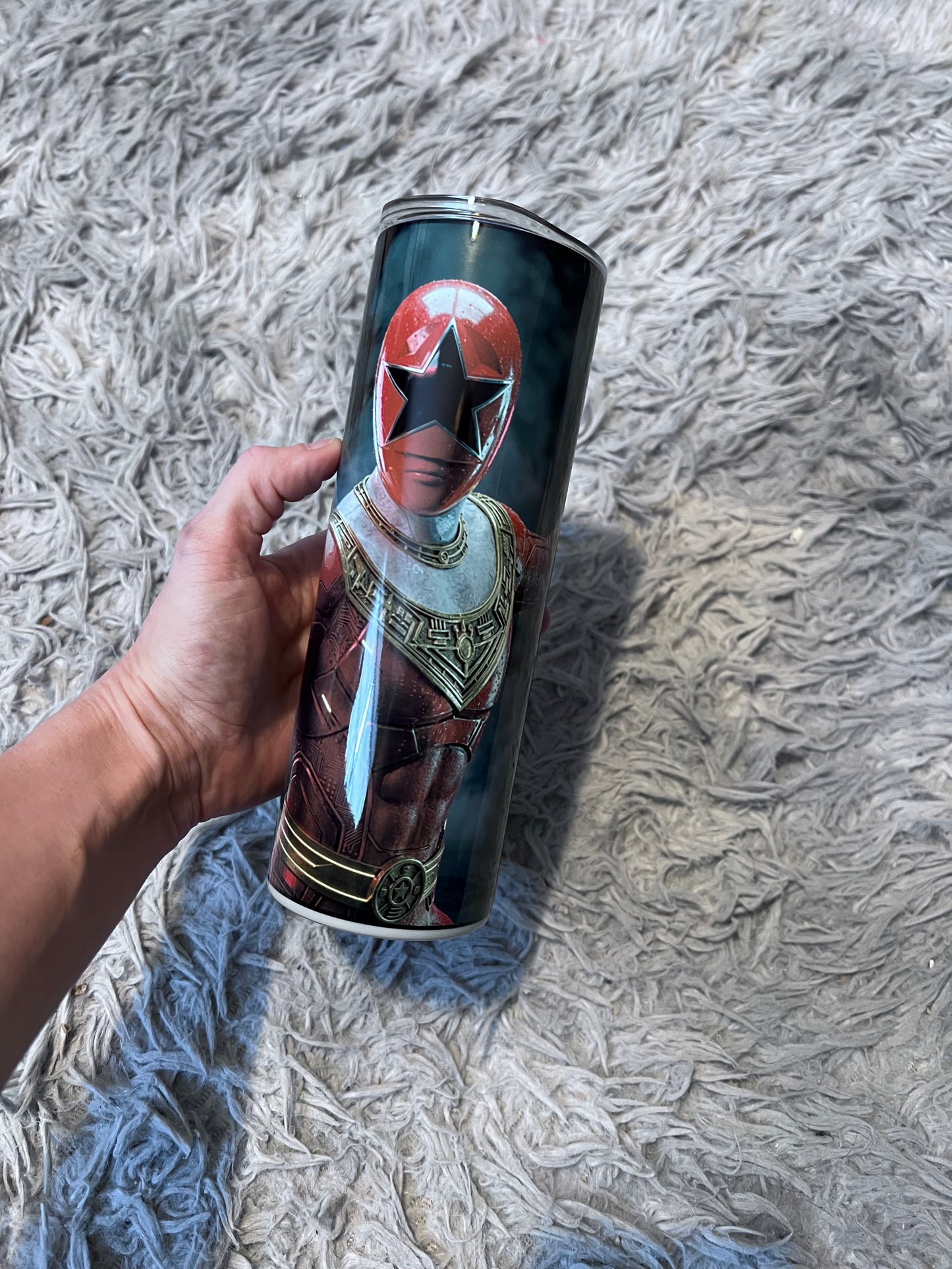 20oz Power Rangers Zeo Ranger Tumbler featuring fandom-inspired artwork