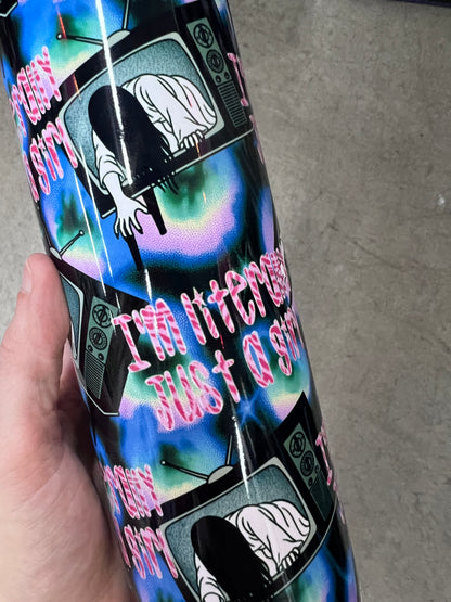 I'm literally just a girl Samara The Ring horror 20oz skinny tumbler with Y2K aesthetic⁠