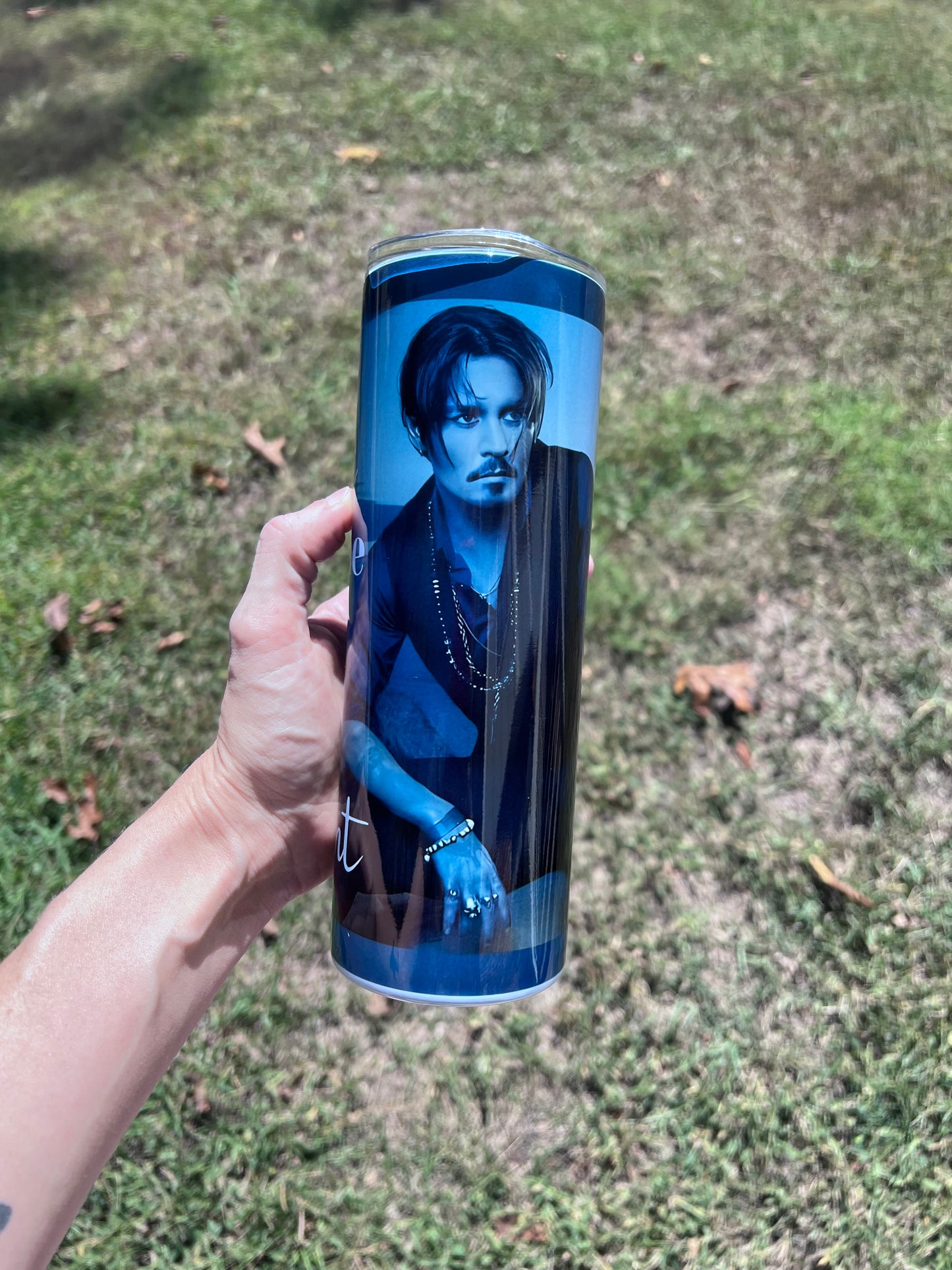 20oz Johnny Depp- “Make mine a Mega Pint” stainless steel tumbler cup