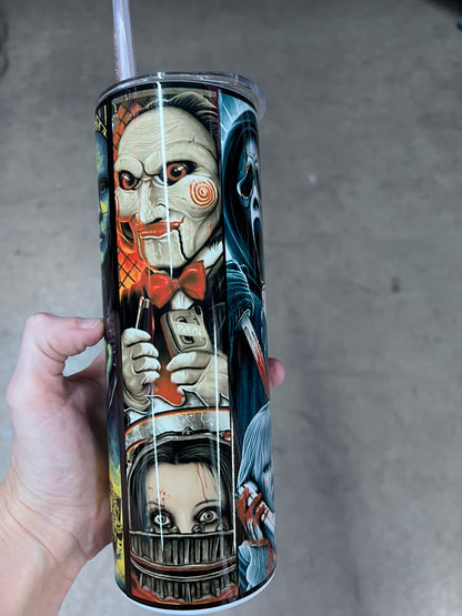 Horror Movie Characters Horror Tumbler | Custom Horror Cup