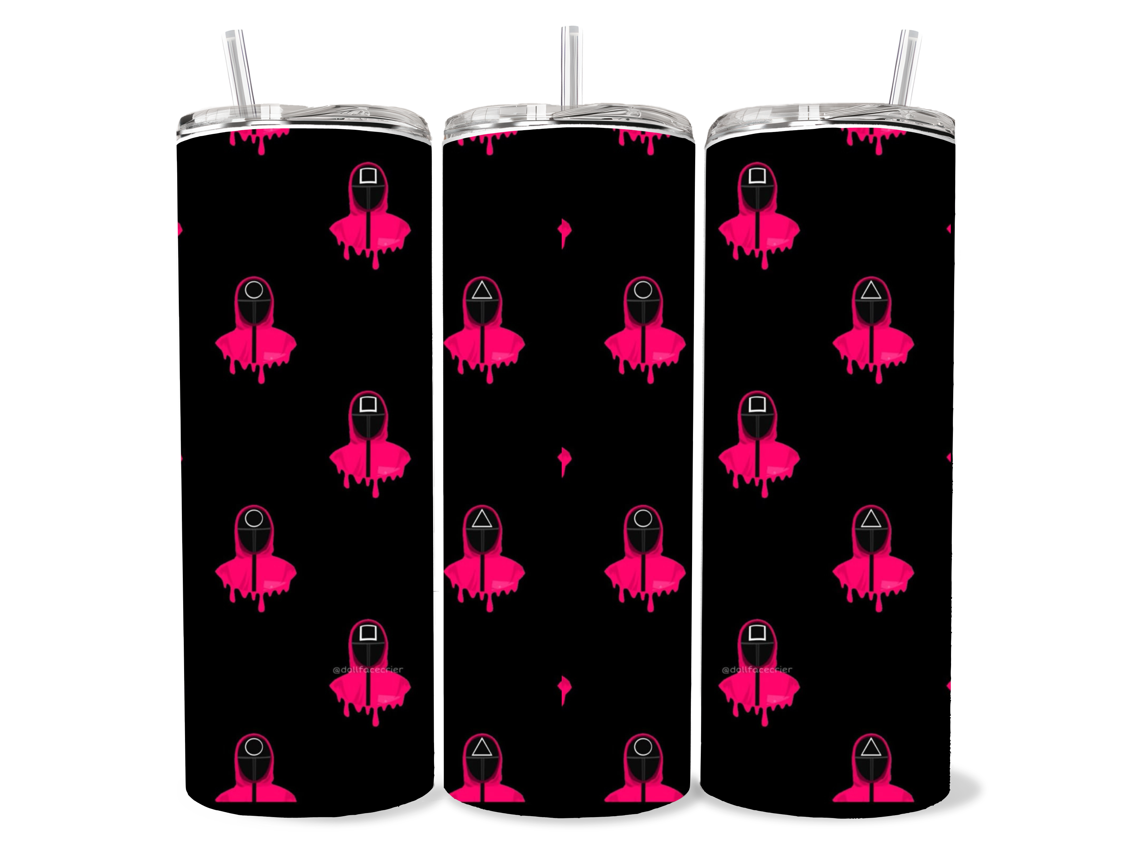 Squid Game Guard Pattern tumbler cup- insulated stainless steel tumbler