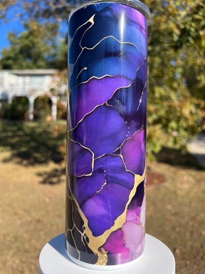 20oz Geode Tumbler | Crystal Aesthetic featuring geode crystal inspired artwork