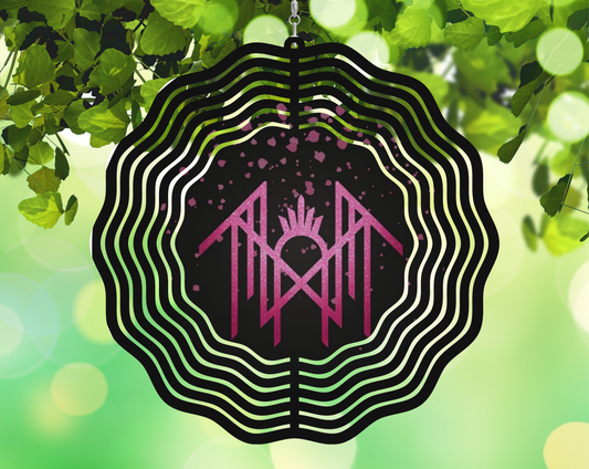 8in Pink Sleep Token Wind Spinner featuring fandom-inspired artwork