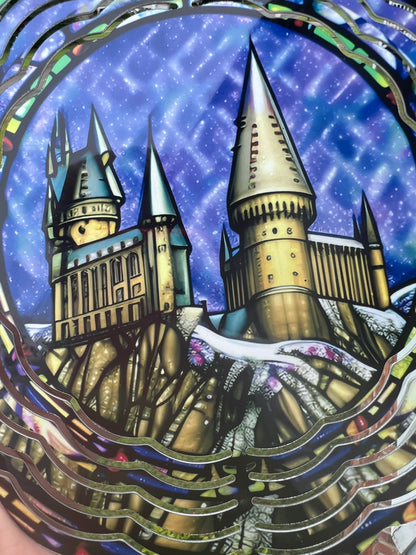 8 Inch Hogwarts Wind Spinner | Harry Potter featuring hogwarts harry potter inspired artwork