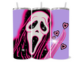Girly Ghostface Tumbler | Pink Horror Aesthetic Cup | Cute Spooky Stainless Steel Tumbler