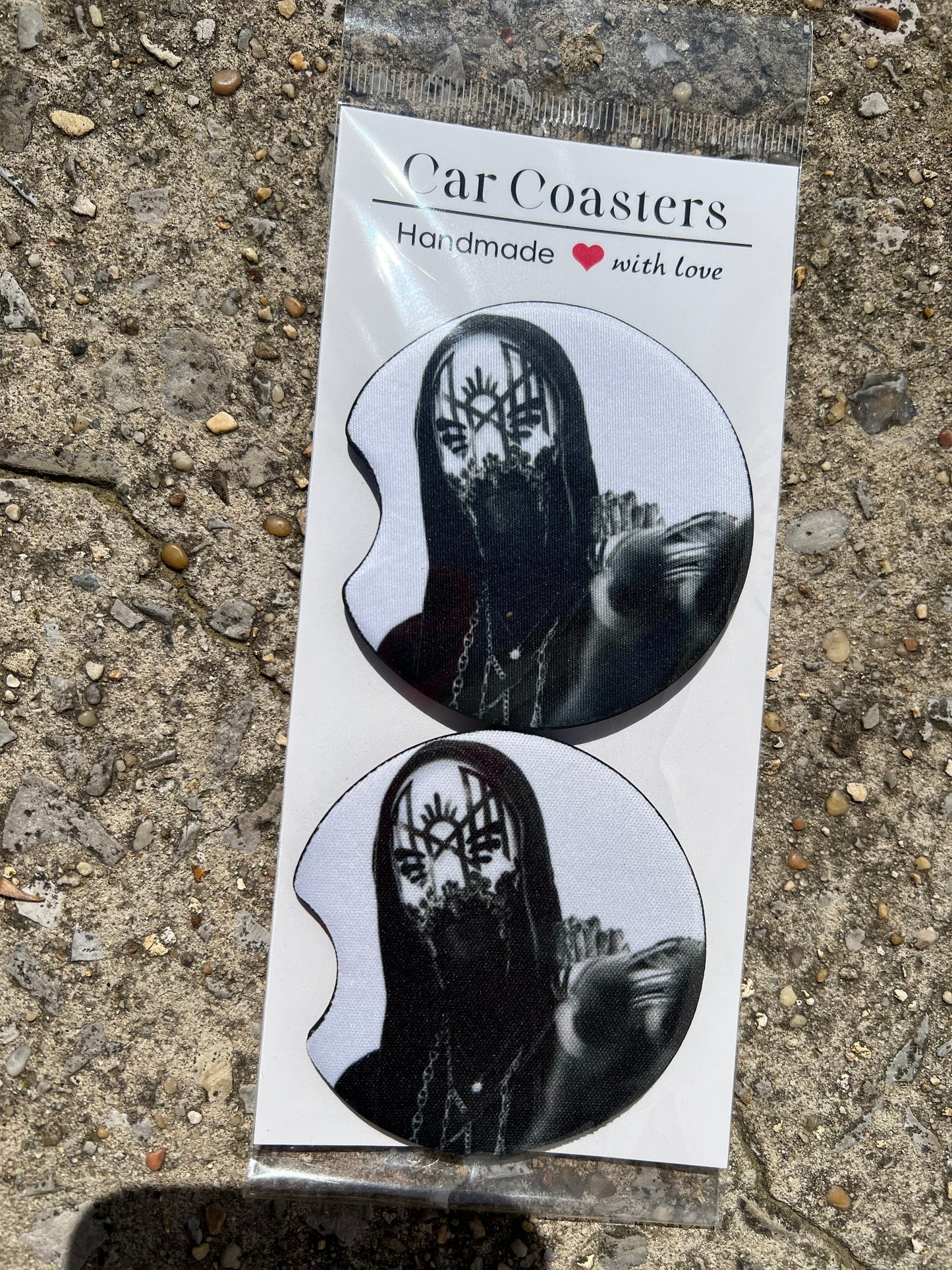 Sleep Token Vessel Car Coaster Set | Dark Ritual Aesthetic Car Accessories | Alternative Music Decor featuring the design artwork
