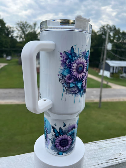 40oz Book Girl Tumbler | Reader featuring book girl reader inspired artwork
