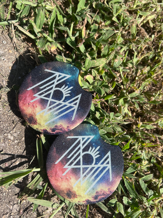 Custom Sleep Token Galaxy Car Coaster Set | Cosmic Logo | Auto Accessories