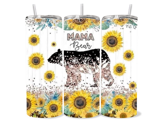 Mama bear sunflower tumbler