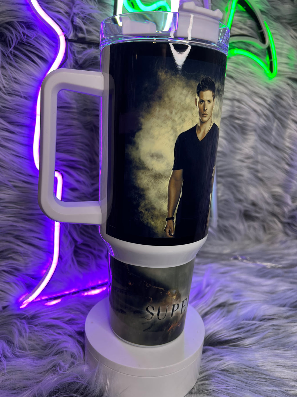 Dean Winchester Supernatural 40oz Tumbler | Hunter Aesthetic Mega Cup | Dark Fandom Drinkware