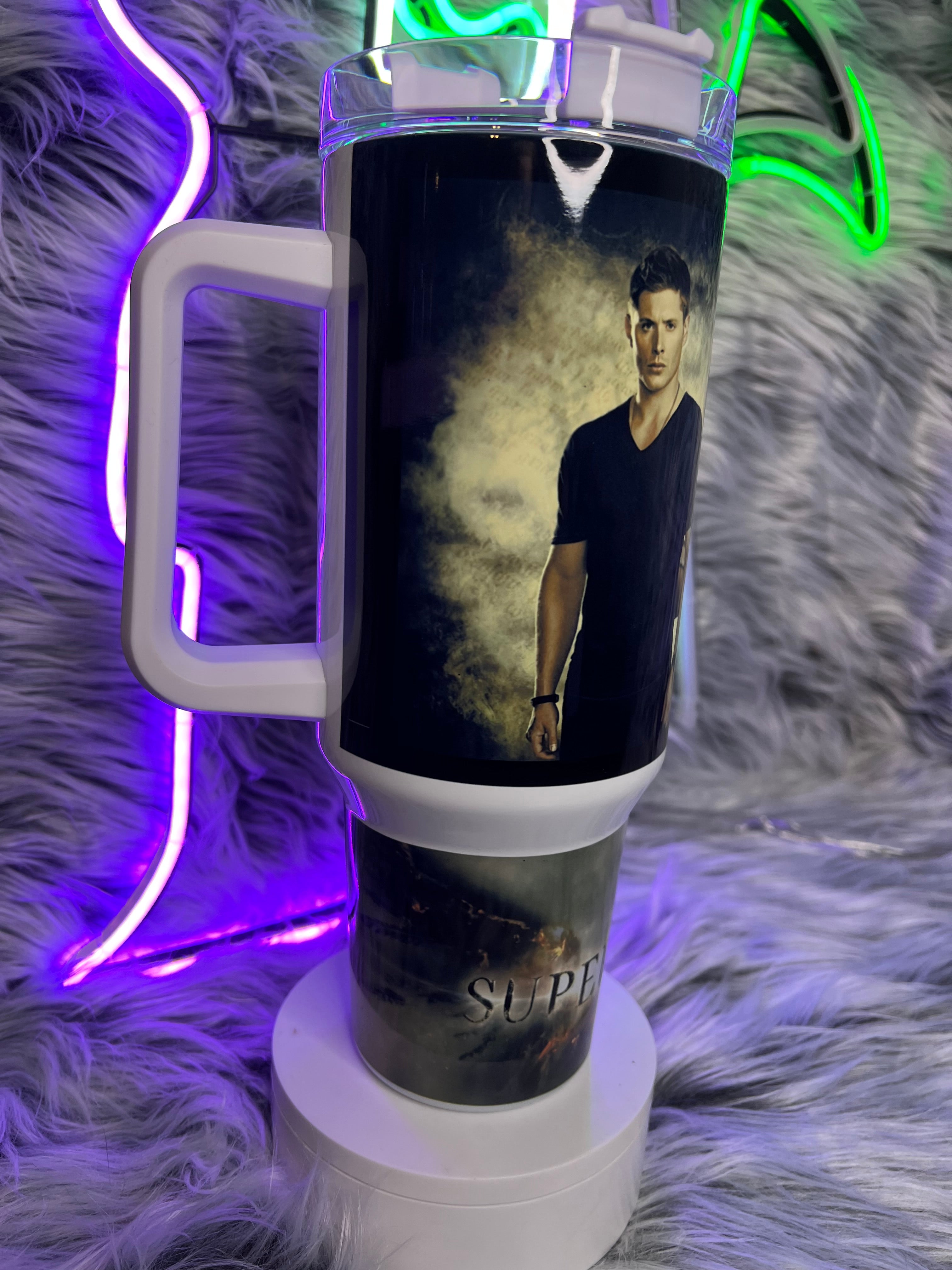 Dean Winchester Supernatural 40oz Tumbler | Hunter Aesthetic Mega Cup | Dark Fandom Drinkware