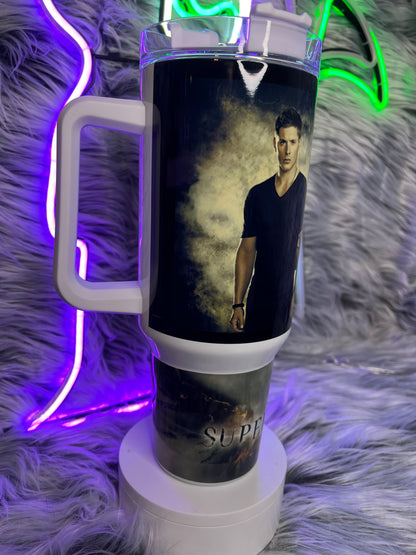 Dean Winchester Supernatural 40oz Tumbler | Hunter Aesthetic featuring the themed design