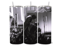 Black-and-white Sleep Token inspired 20oz tumbler featuring an emotional live concert ritual moment with dark alternative aesthetic imagery.