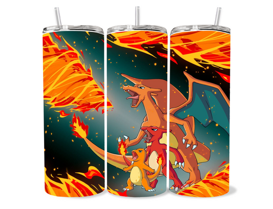 Fire design Charmander evolution tumbler