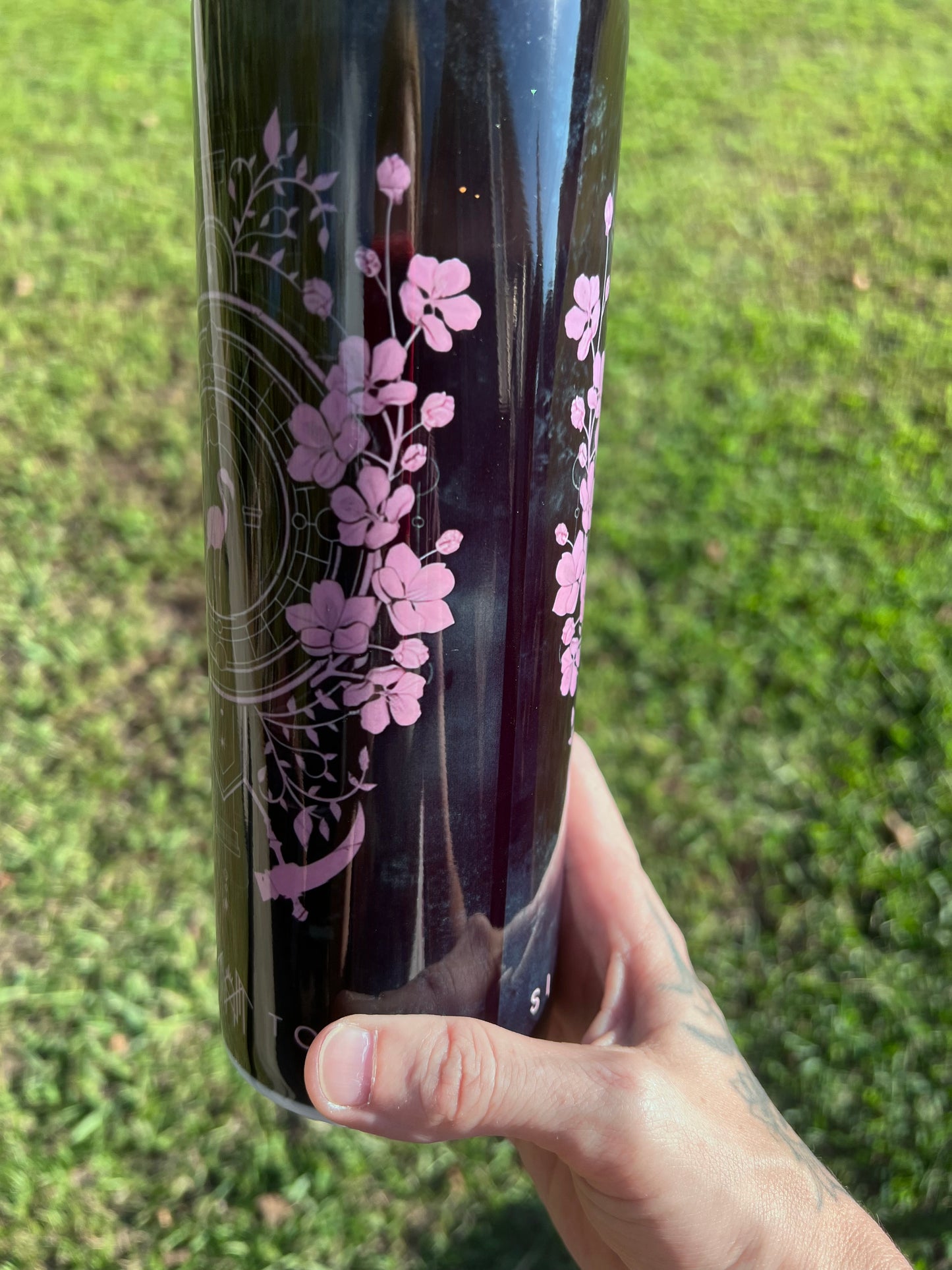 Pink And Black Flamingo/ EIA Token tumbler