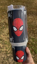 40oz spidey spider style tumbler cup- stainless steel tumbler