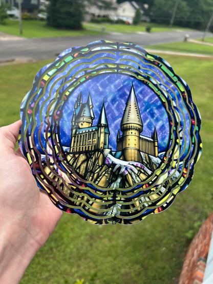 8 Inch Hogwarts Wind Spinner | Harry Potter featuring hogwarts harry potter inspired artwork
