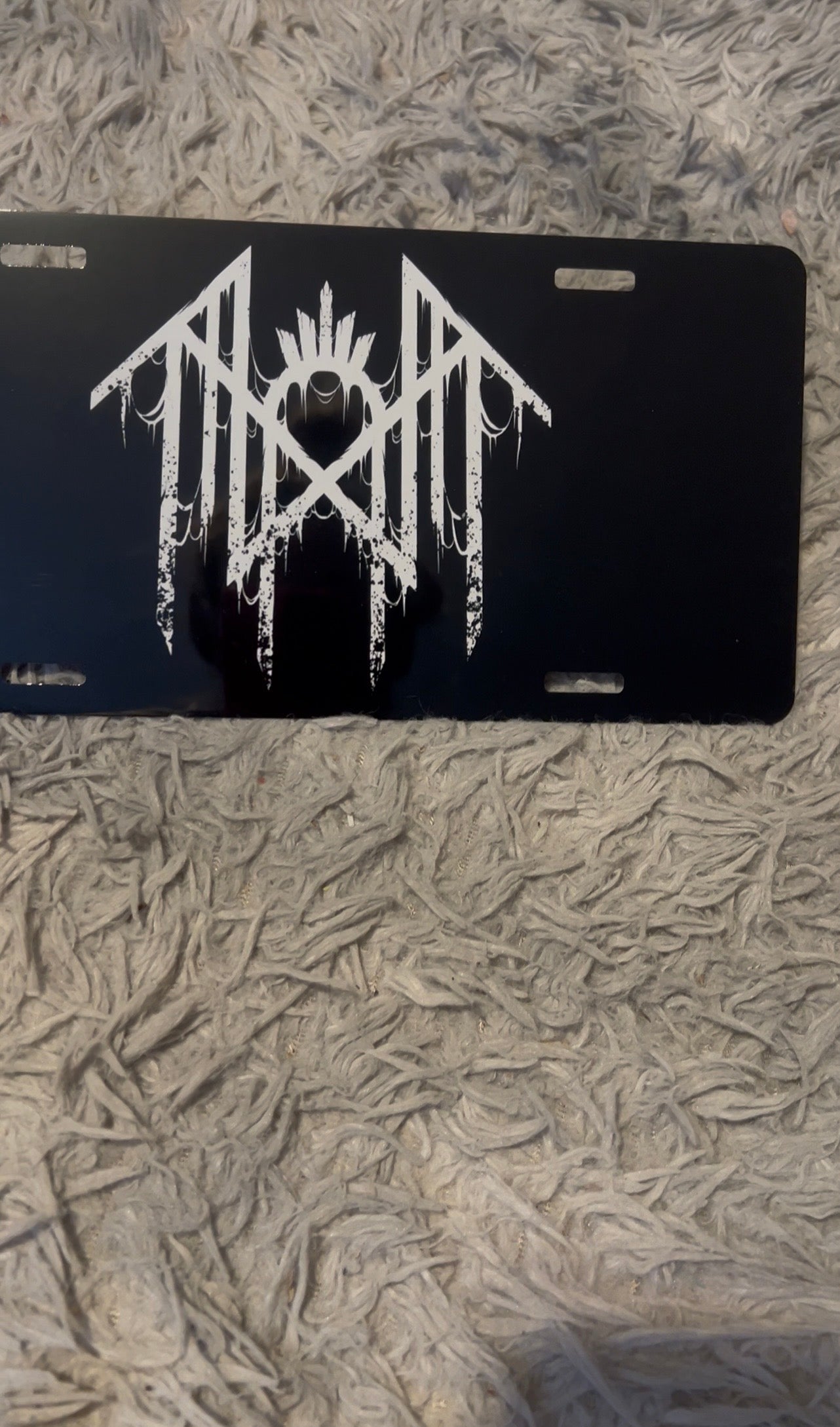 Sleep Token Inspired "Ritual" Logo Aluminum License Plate – 12x6 Black & White featuring the design artwork