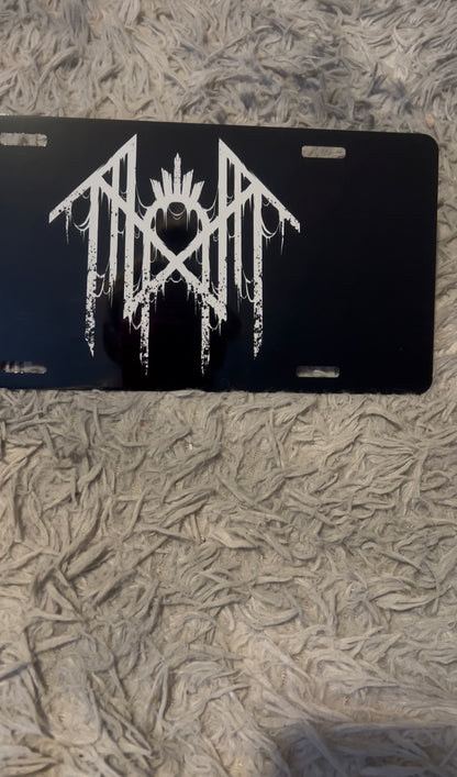 Sleep Token Inspired "Ritual" Logo Aluminum License Plate – 12x6 Black & White featuring the design artwork