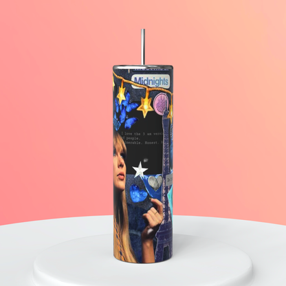20oz Taylor Swift Midnights Tumbler featuring taylor swift midnights inspired artwork