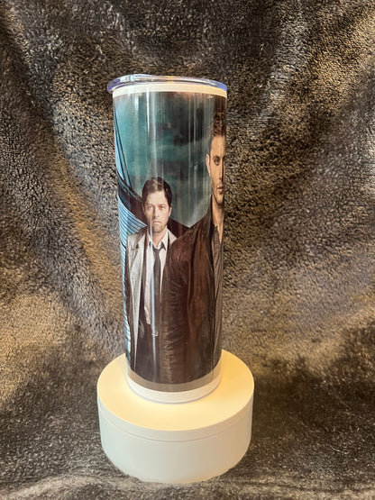 20oz Supernatural Tumbler | Dean & Sam Winchester featuring supernatural dean sam inspired artwork