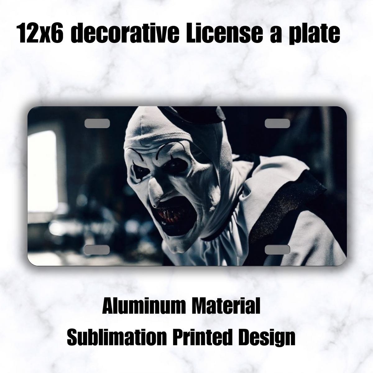 Art the Clown Terrifier License Plate – Spooky Slasher Horror Car Accessory⁠