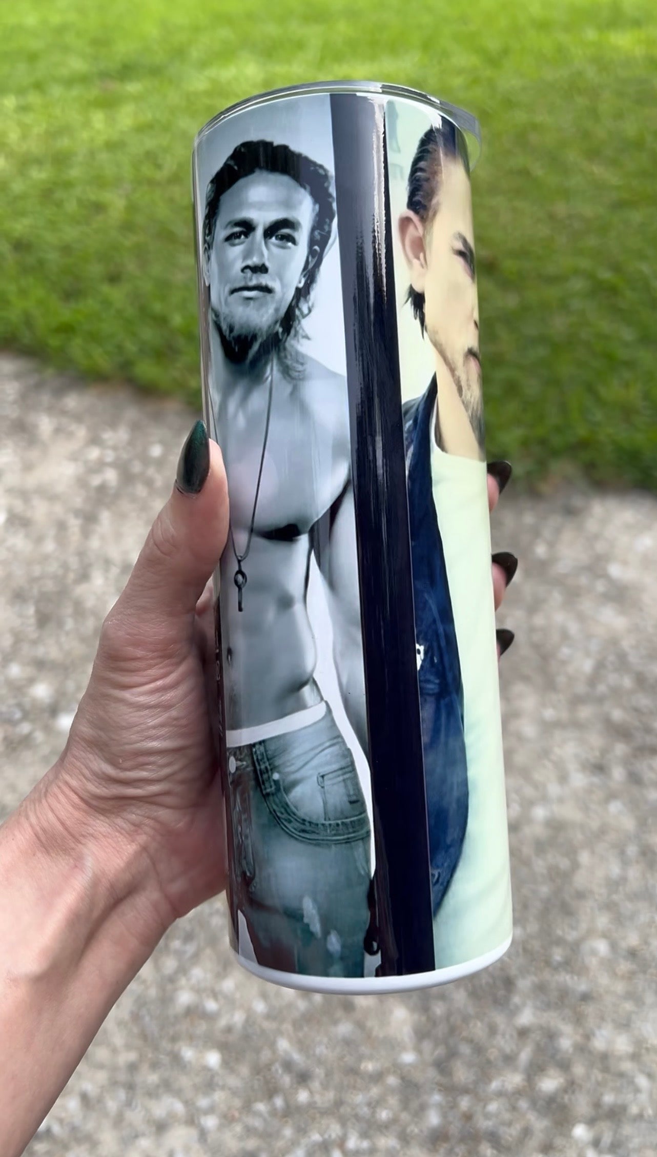 Jax Teller Sons of Anarchy Collage 20oz Skinny Tumbler – SAMCRO Fan Gift featuring the design artwork