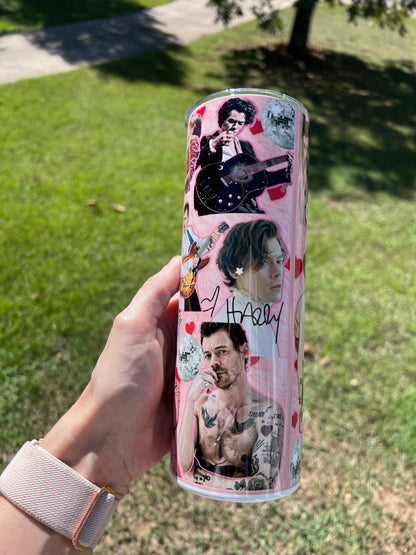 Harry Styles Collage Tumbler 20oz | Treat People With Kindness Insulated Stainless Steel Cup