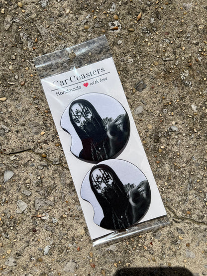 Sleep Token Vessel Car Coaster Set | Dark Ritual Aesthetic Car Accessories | Alternative Music Decor featuring the design artwork