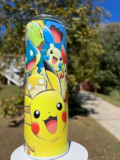 20oz Pokémon Collage Tumbler featuring pokémon collage inspired artwork