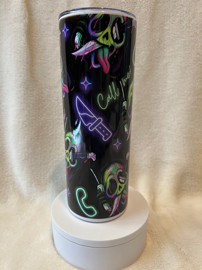 20oz Neon Ghostface Tumbler | Scream featuring ghostface scream inspired artwork