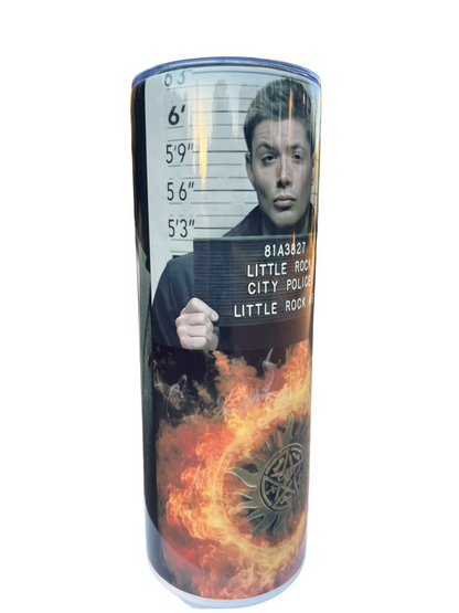 20oz Dean Winchester Tumbler | Supernatural featuring supernatural dean winchester inspired artwork