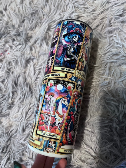 20oz Bright Tarot Tumbler | Mystical Aesthetic featuring tarot mystical inspired artwork