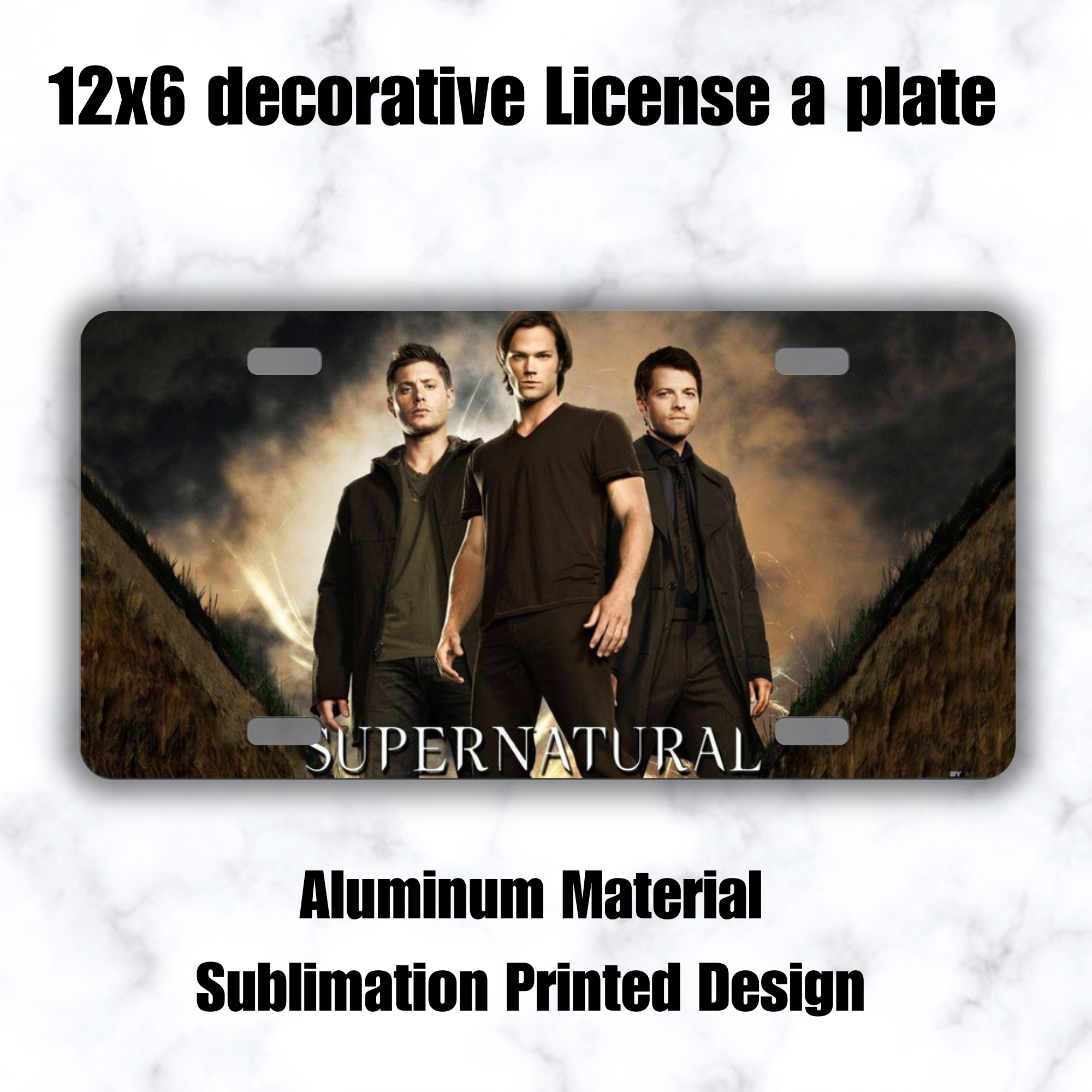 Supernatural License Plate | Dean & Sam Winchester Inspired Car Tag | SPN Hunter Aesthetic Auto Accessory