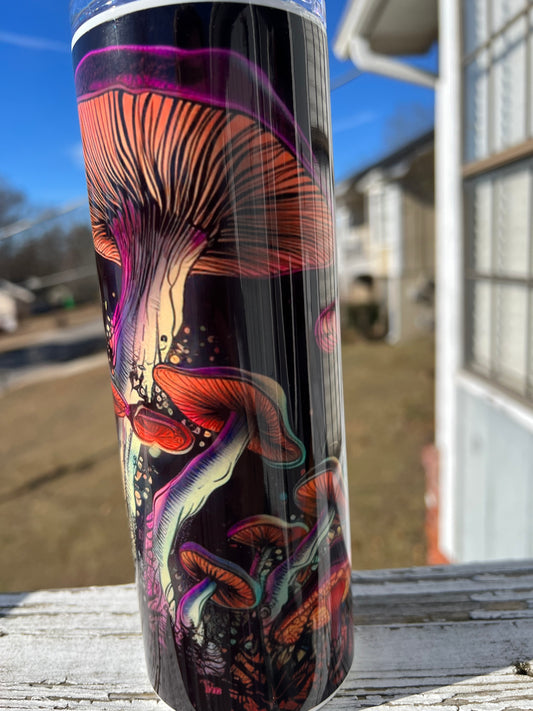 20oz Enchanted Mushroom Tumbler | Dark Cottagecore featuring dark cottagecore mushroom inspired artwork