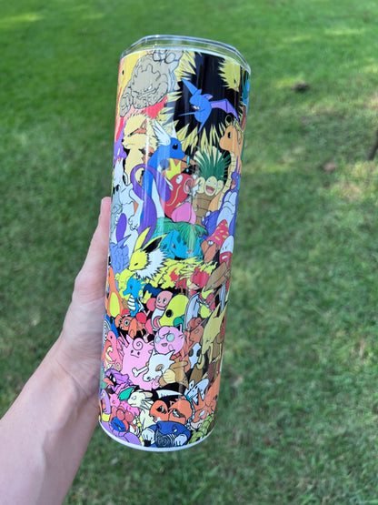 20oz Generation One Pokémon Collage Tumbler featuring pokémon generation one inspired artwork