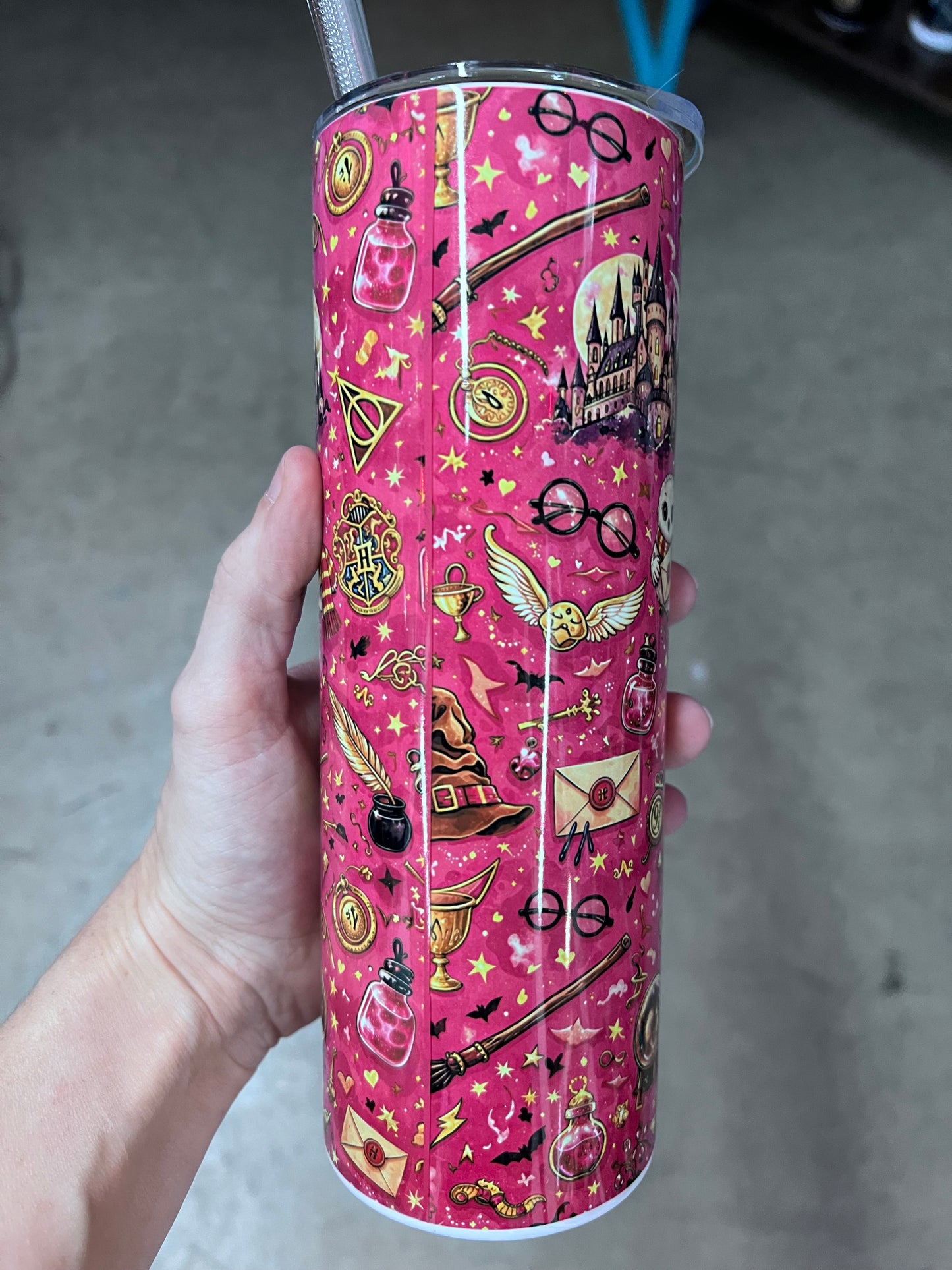 Pink Harry Potter Cute Characters 20oz Tumbler