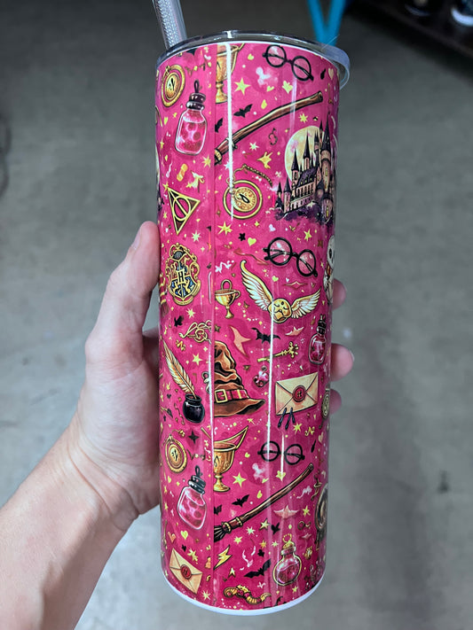 Pink Harry Potter Cute Characters 20oz Tumbler