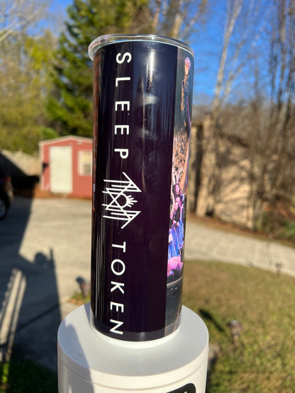 Sleep Token band collage skinny tumbler with Vessel inspired concert artwork