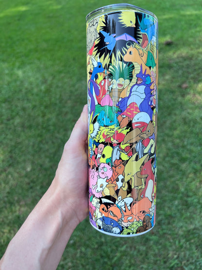 20oz Generation One Pokémon Collage Tumbler featuring pokémon generation one inspired artwork