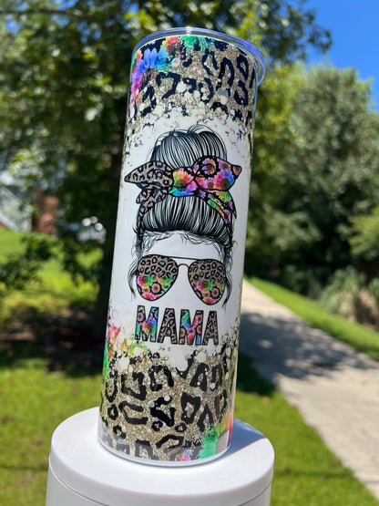 Sunflower Mama Tumbler featuring the themed design