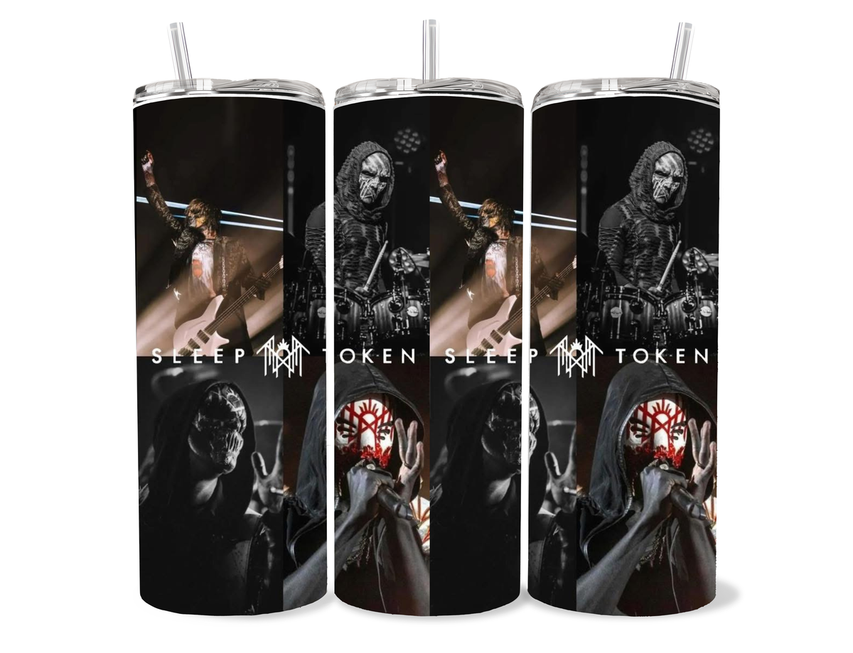 Sleep Token concert collage tumbler with Vessel inspired live performance artwork