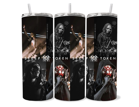 Sleep Token concert collage tumbler with Vessel inspired live performance artwork