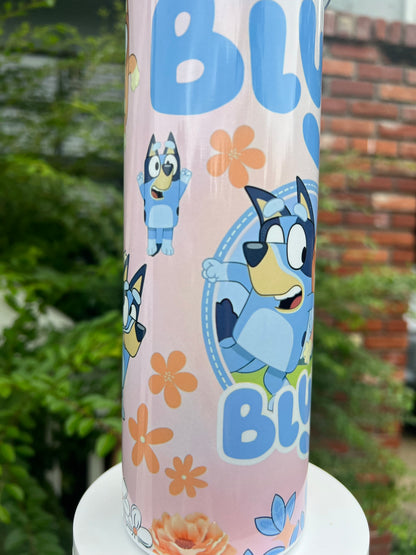20oz Bluey Tumbler | Cute Cartoon Dog featuring bluey cartoon dog inspired artwork