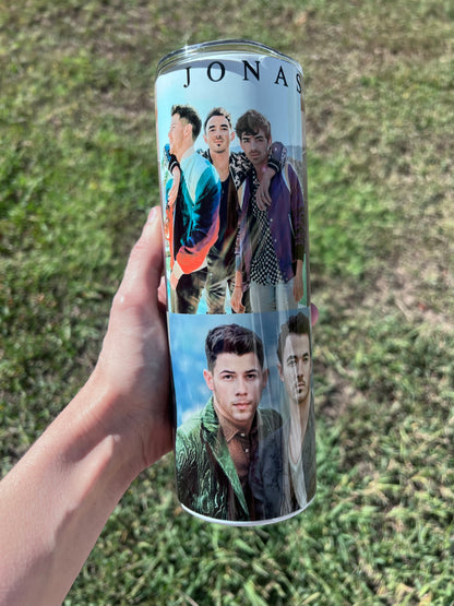 Jonas Brothers 20oz Skinny Tumbler featuring the fandom-inspired design