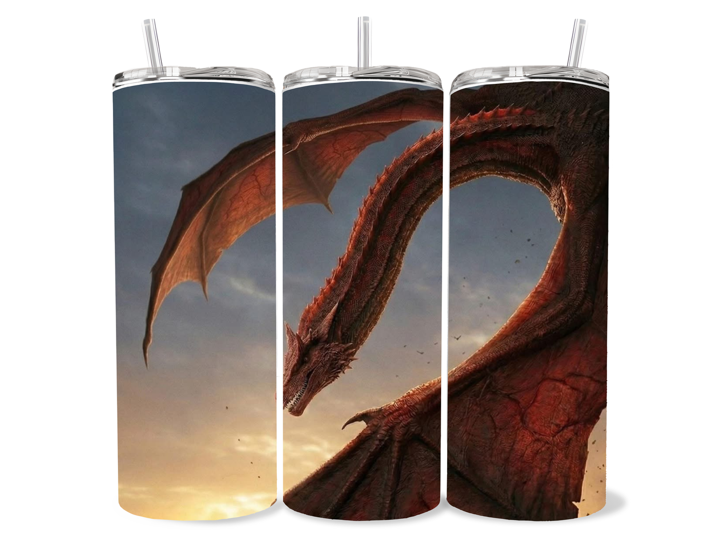 Game of Thrones Dragon Tumbler 20oz | House Targaryen Cup | Fantasy Dragon Aesthetic Drinkware (Multiple Designs) featuring the design artwork